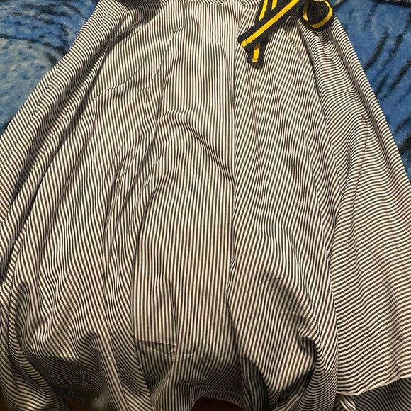 Blue and white stripe dress with a belt - Picture 6 of 6